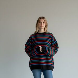 Handmade Oversized Chunky Knit Sweater Sz XL